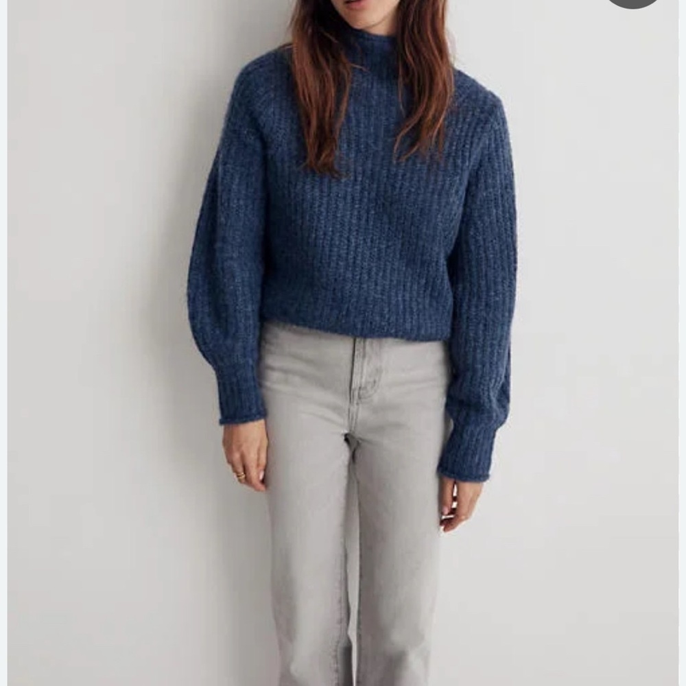 Madewell Mock-neck Pullover Sweater Blue Oversized Women’s XXS